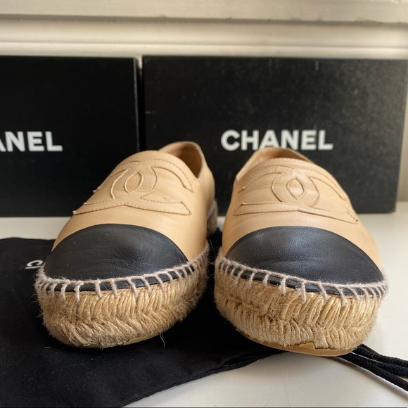 Chanel Full Set CC espadrilles lamb leather nude 40 - Picture 4 of 16